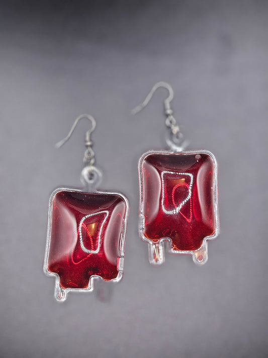 Blood Bag Earrings