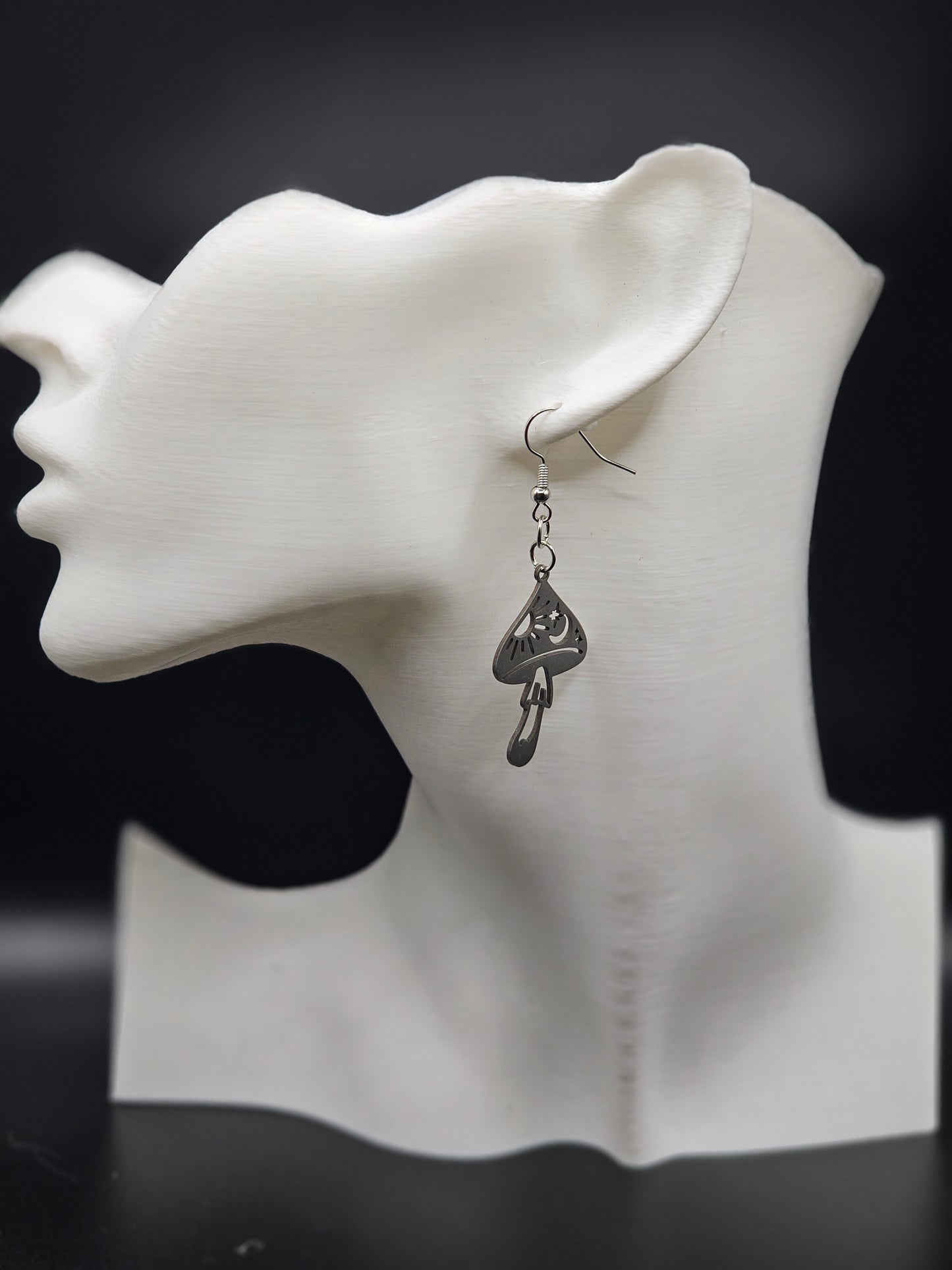 Silver Small Mushroom Earrings