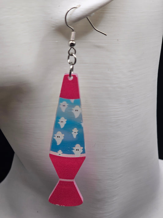 Ghost Lava Lamp Earrings I