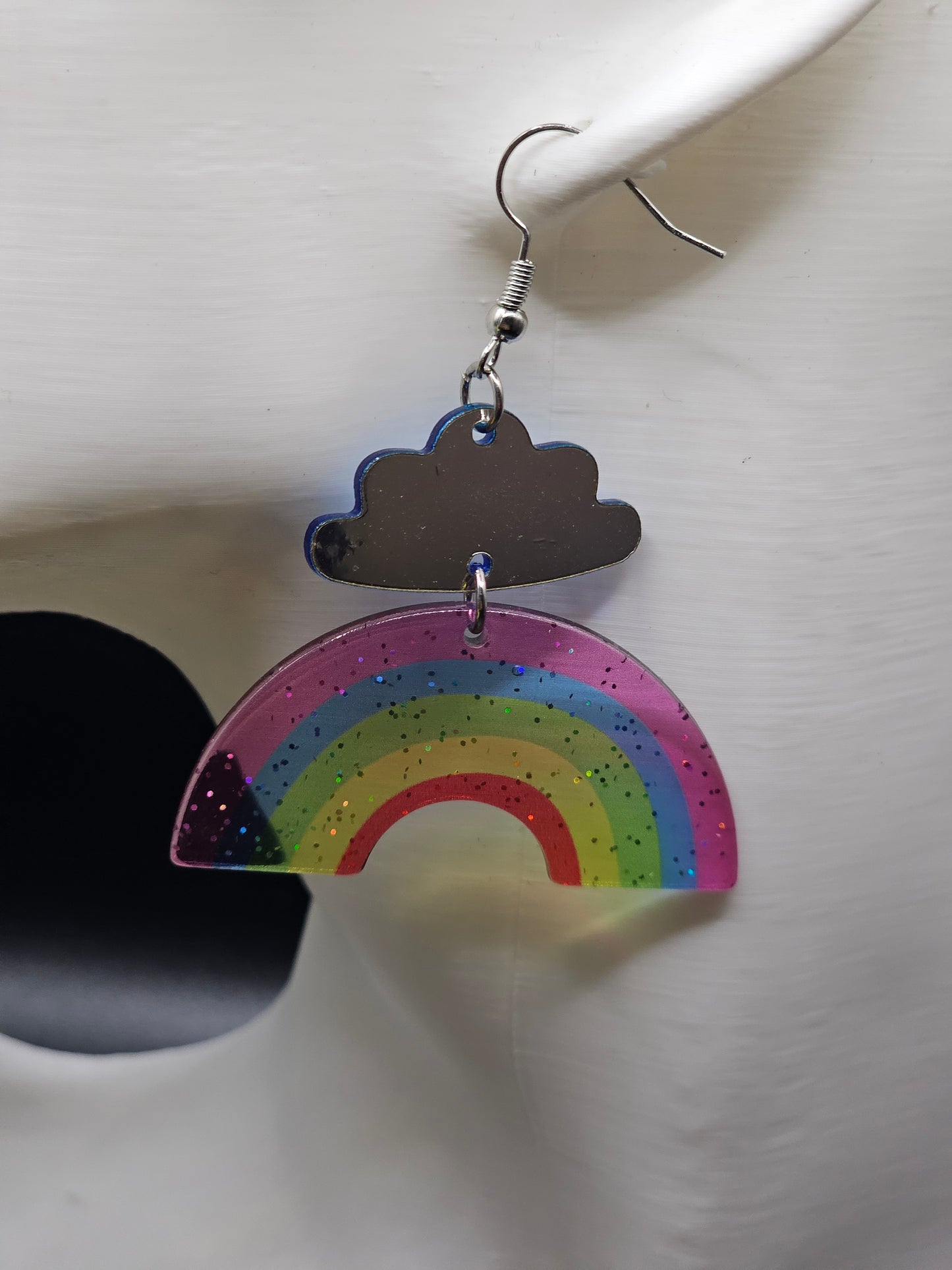 Acrylic Cloud and Rainbow Earrings