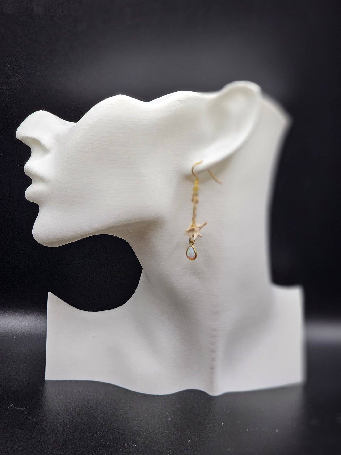 Opal Dangle Vertebrae Earrings