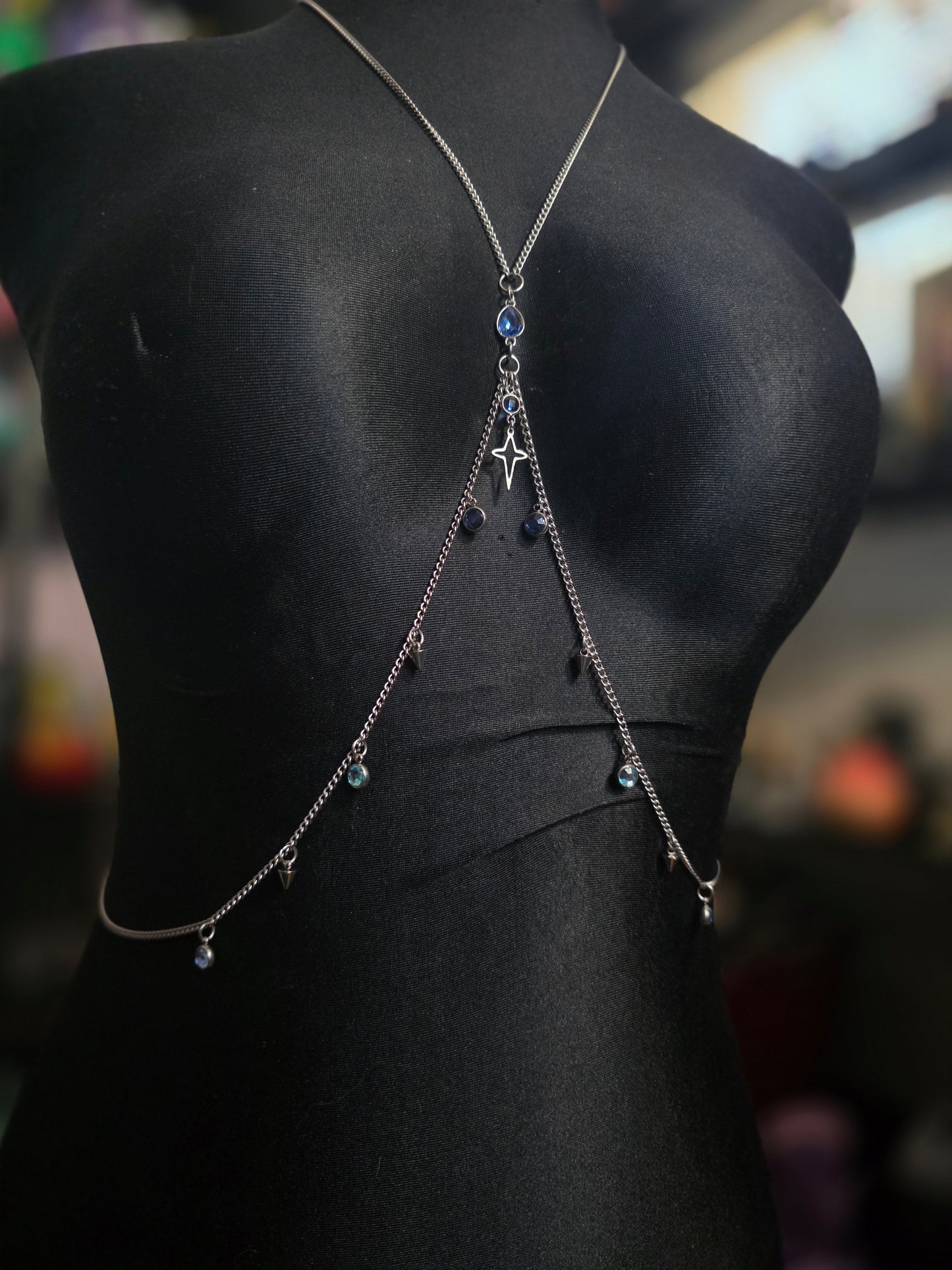 Blue Light Sparkle Body Chain