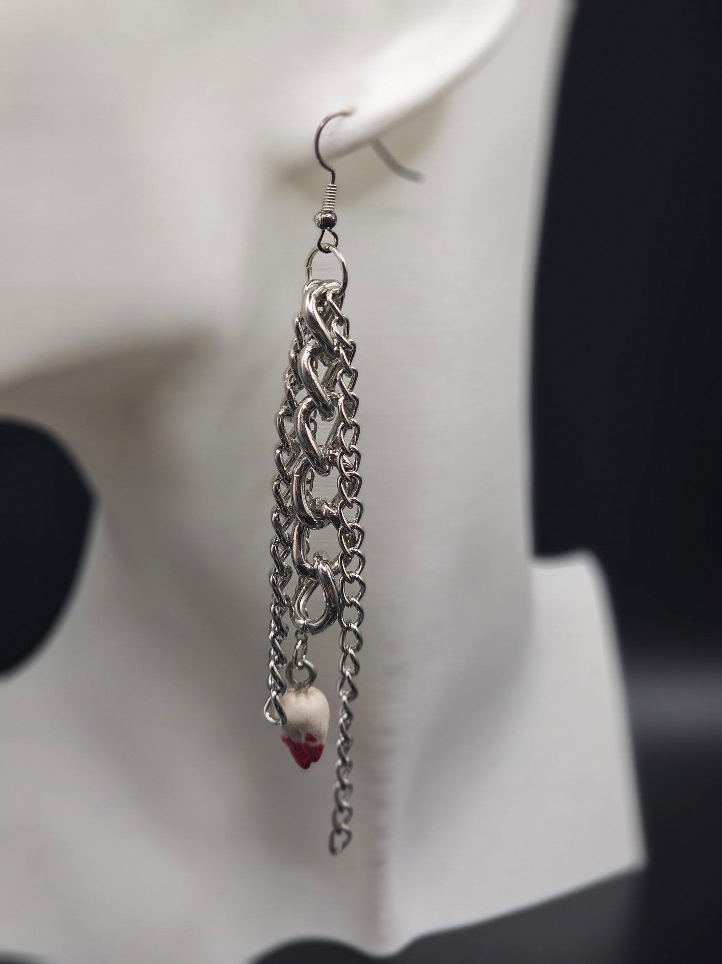 Chain Earrings With or Without Teeth