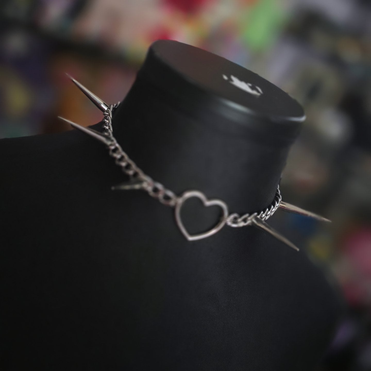 XL Spike Heart Choker