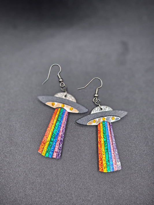 Rainbow UFO Earrings