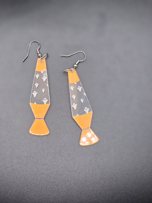 Ghost Lava Lamp Earrings II