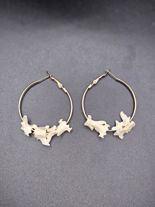 Gold Chunk Bone Hoops