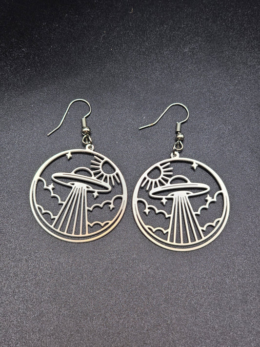 Stainless Steel UFO Earrings