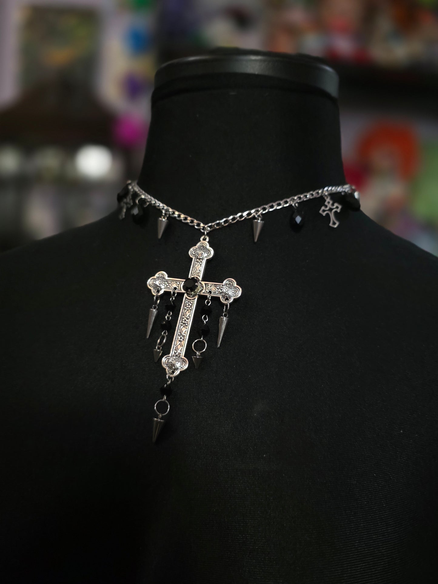 Spiked Cross Necklace