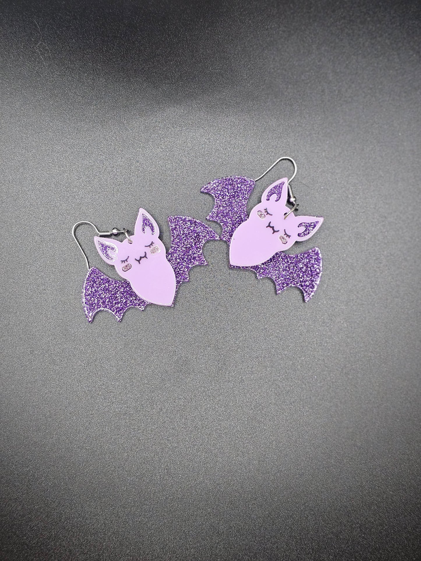 Purple Bat Earrings