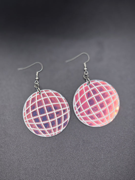 Iridescent Disco Ball Earrings