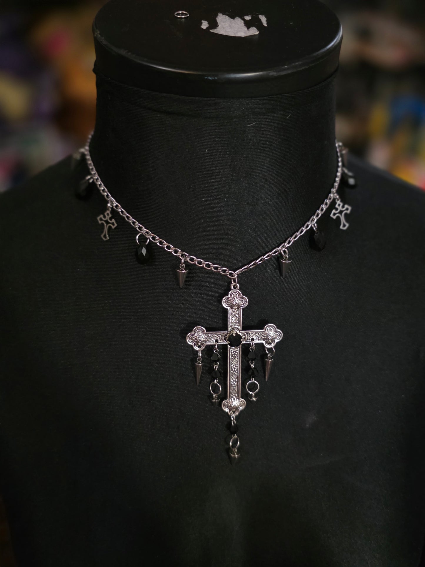 Spiked Cross Necklace